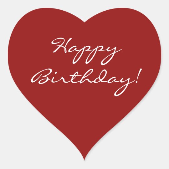 Happy Birthday Heart Heart Sticker | Zazzle.com