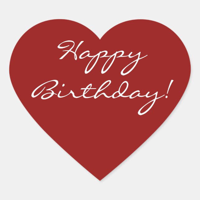 Happy Birthday Heart Heart Sticker (Front)