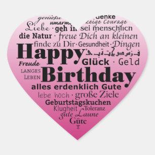 Happy Birthday Heart Sticker