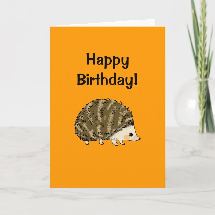 Happy birthday! (hedgehog) card | Zazzle.com