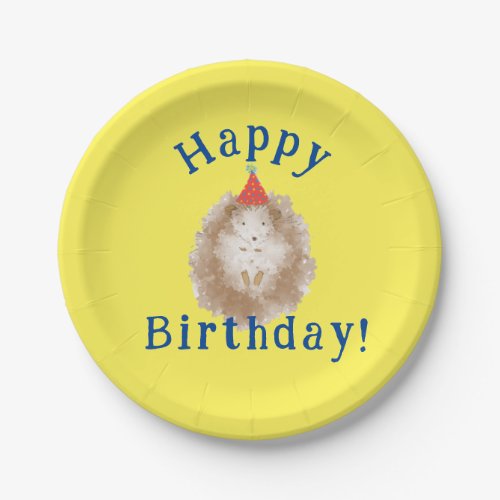 Happy Birthday Hedgehog Plates