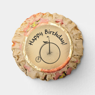 Happy Birthday High-Wheel Antique Bicycle Rustic Reese's Peanut Butter Cups