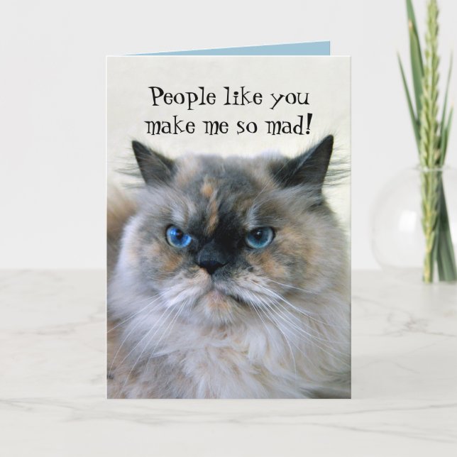 Happy Birthday Himalayan Persian Cat Humor Card (Front)