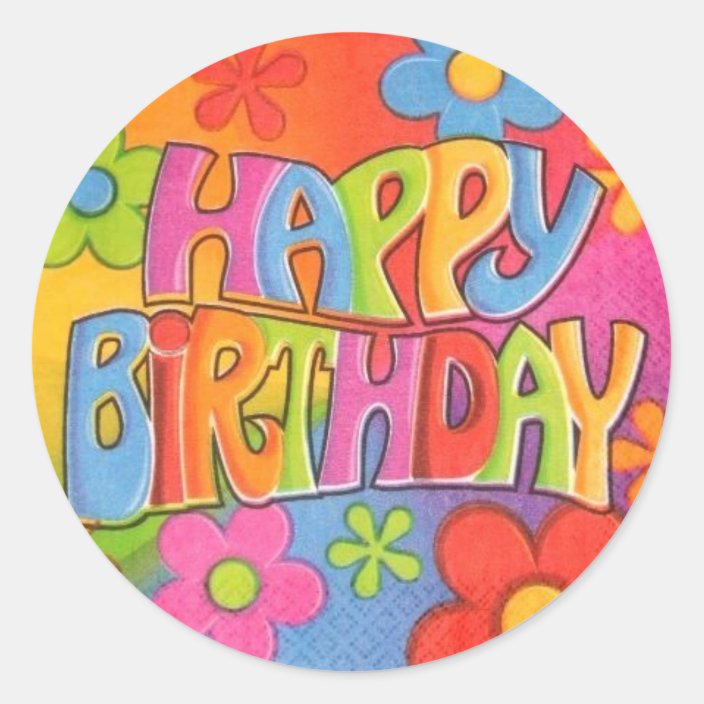 Happy Birthday Hippie Stickers Zazzle 5940