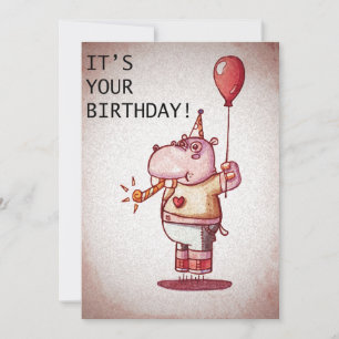 Happy Birthday Hippo Card