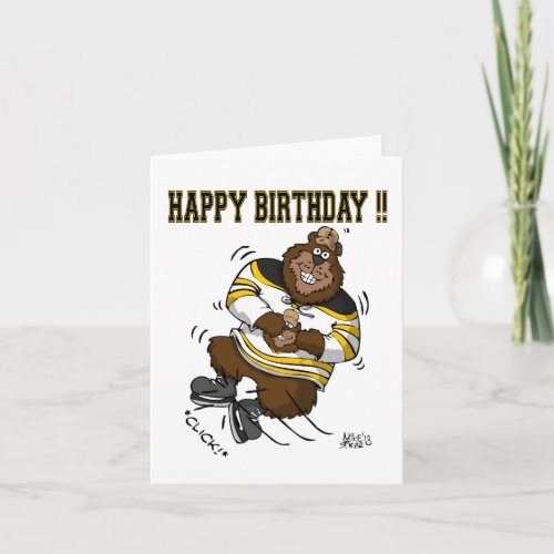 Happy Birthday Hockey Bear Card