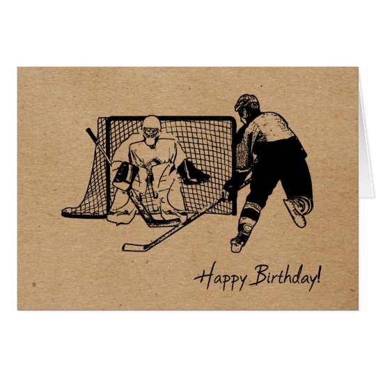 Happy Birthday! Hockey Card Ink Sketch | Zazzle.com