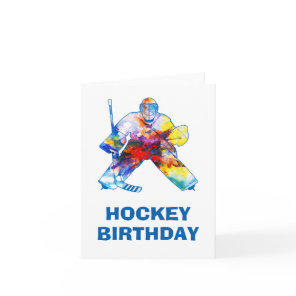 Happy Birthday Hockey Goalie Watercolor Card