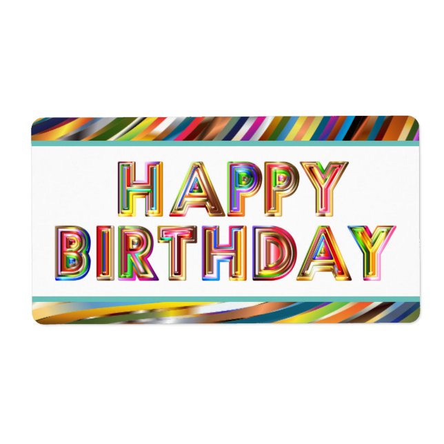 Happy Birthday Hologram Label (Front)