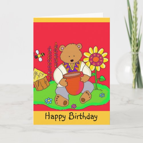 Happy Birthday Honey Bear Card