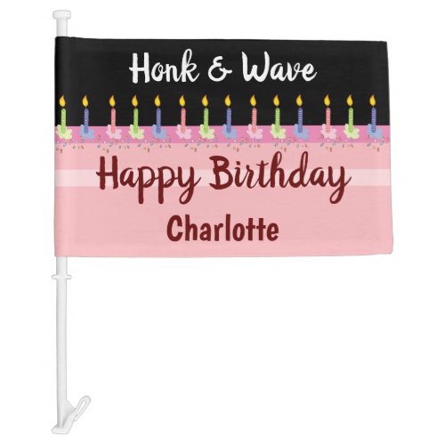 Happy Birthday Honk and Wave Car Flag