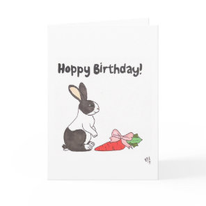 Happy Birthday Hoppy Birthday and Carrot Card