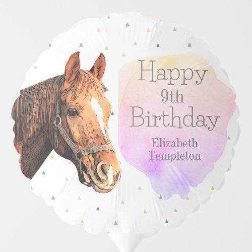 Happy Birthday Horse Back Riding Pretty Animal Kid Balloon