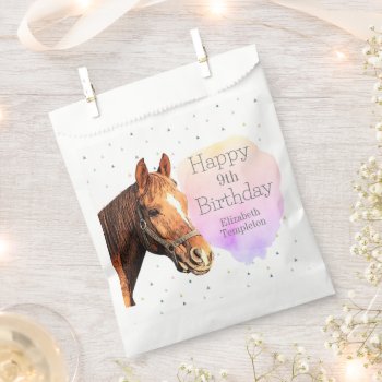 Happy Birthday Horse Back Riding Pretty Animal Kid Favor Bag by TheShirtBox at Zazzle