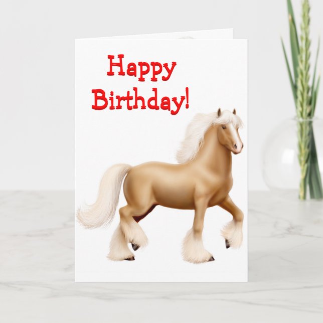 Happy Birthday Horse Customizable Card (Front)