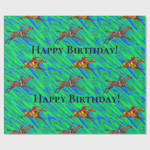 Happy Birthday Horse Fun Wrapping Paper