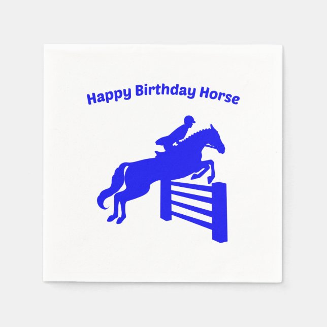 Happy Birthday Horse Hunter Jumper, animal lover  Napkins (Front)