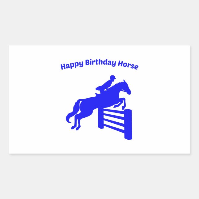 Happy Birthday Horse Hunter Jumper, animal lover  Rectangular Sticker (Front)