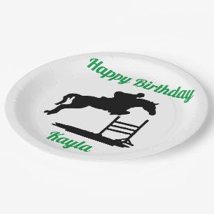Happy Birthday Horse Hunter Jumper Equestrian Paper Plates