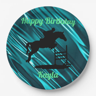 Happy Birthday Horse Hunter Jumper Equestrian Paper Plates