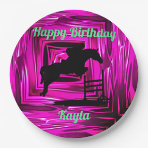 Happy Birthday Horse Hunter Jumper Equestrian Paper Plates