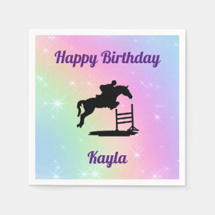 Happy Birthday Horse Hunter Jumper Paper Napkins