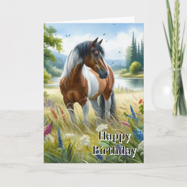 Happy Birthday Horse Lover Girl  Card (Front)