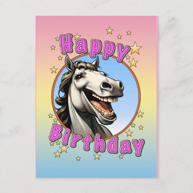 happy birthday horse postcard (Front)