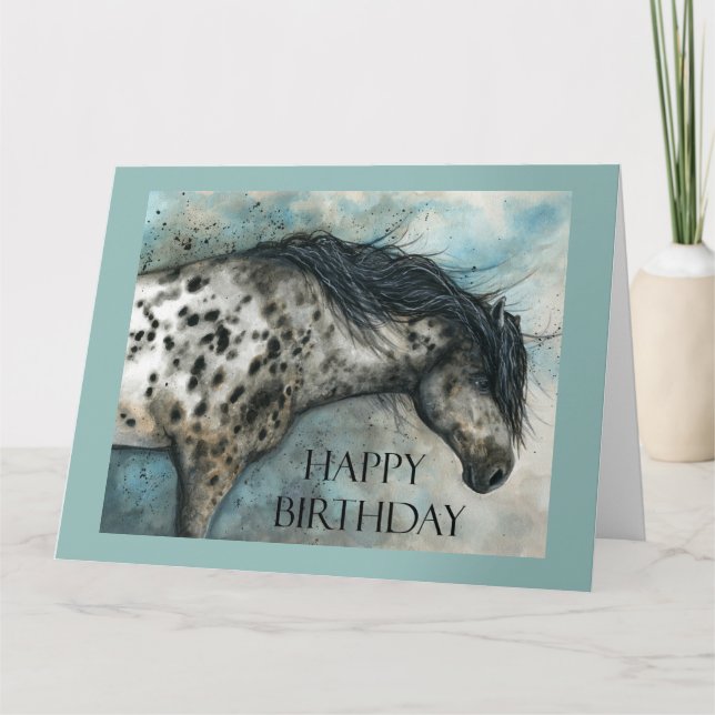 Happy Birthday Horses Appaloosa by Bihrle Card (Front)