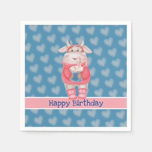 Happy Birthday Hot Chocolate Paper Napkin