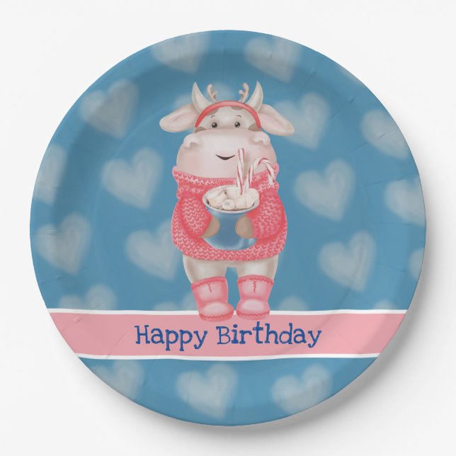 Happy Birthday Hot Chocolate Paper Plate (Front)