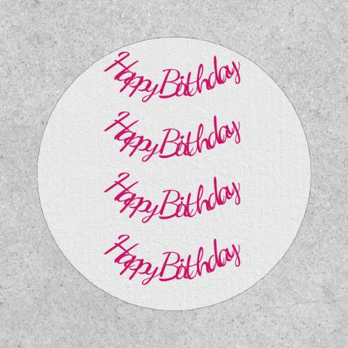 Happy Birthday Hot Pink Cute Girly Party 2023 Cool Patch