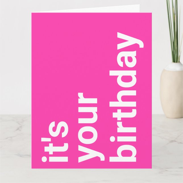 Happy Birthday Hot Pink Extra Large Card (Front)