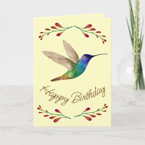 Happy Birthday Hummingbird Card