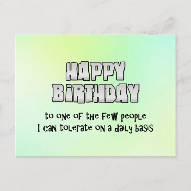 Happy birthday humor postcard (Front)