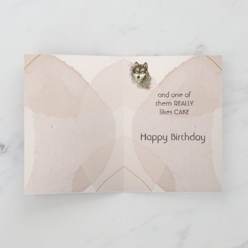 Happy Birthday Humor Wolf Wolves Card
