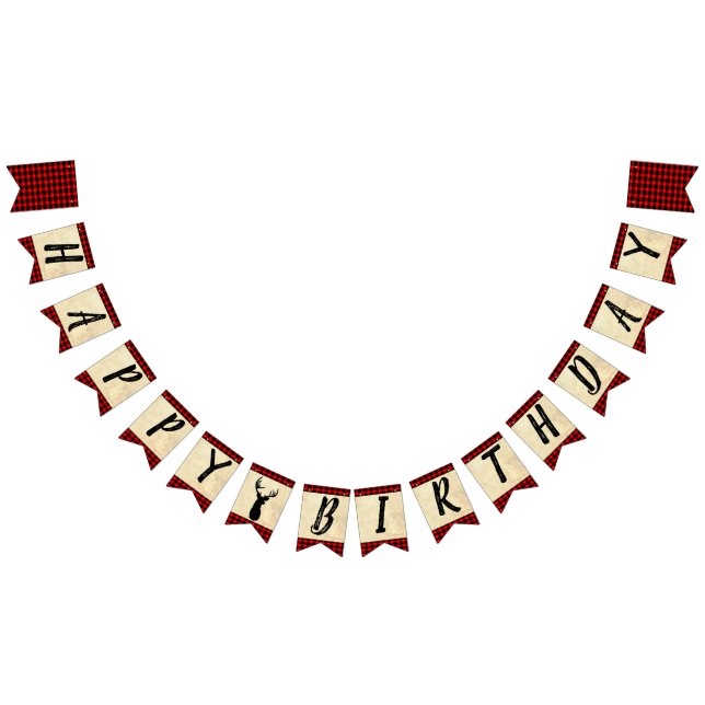 Happy Birthday Hunting Theme Bunting Flags (All)