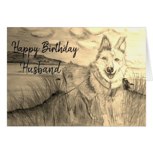 Happy Birthday Husband Card (Front Horizontal)