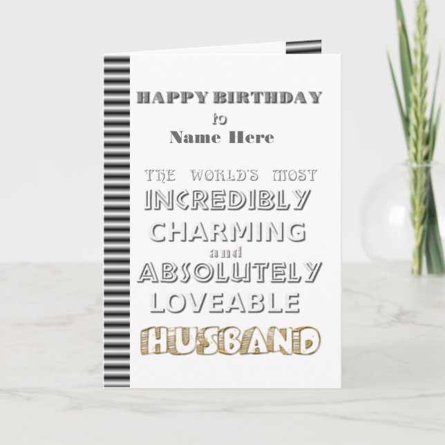 Happy Birthday Husband Card (Front)