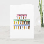 Happy Birthday Husband Cartoon Cats Card<br><div class="desc">Three rows of cute cartoon cats of differing colors hold up pastel colored banners that say 'Happy Birthday to my wonderful husband'.</div>