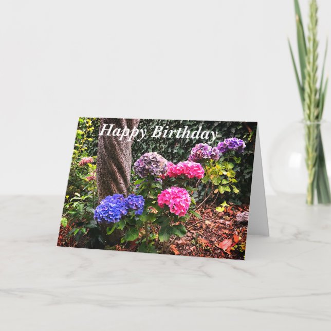 Happy Birthday Hydrangeas #1 Card (Front)