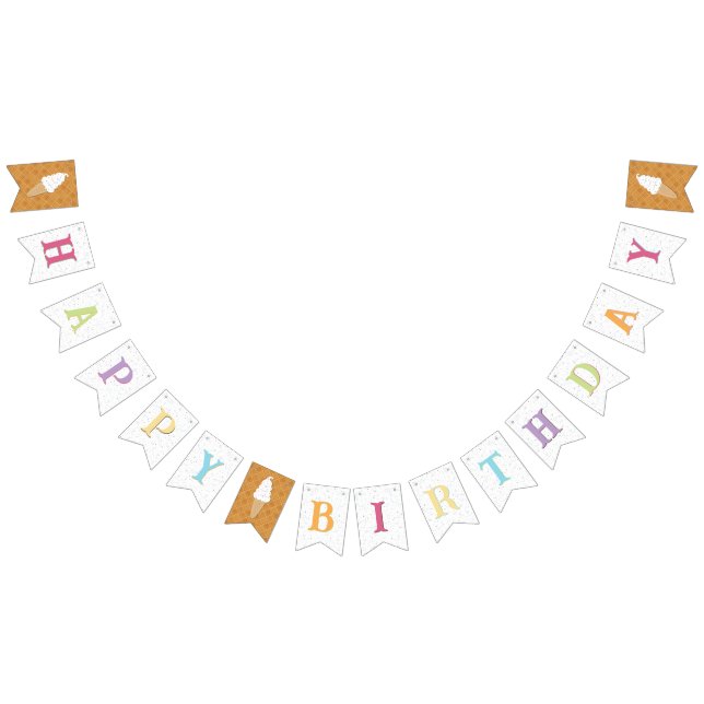 Happy Birthday - Ice Cream Bunting Flags (All)