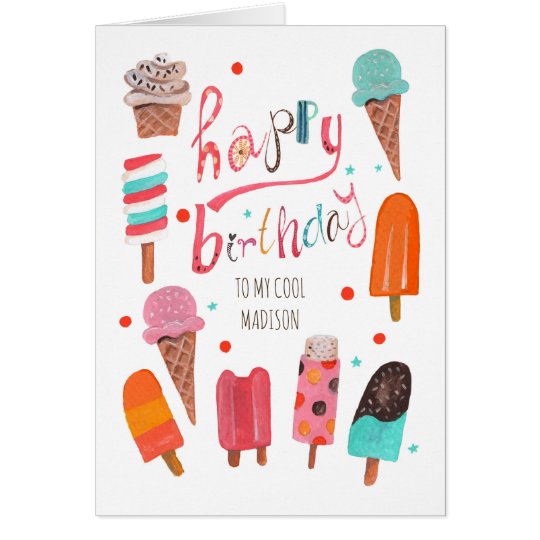 Happy Birthday | ice-cream Greeting Card | Zazzle.com