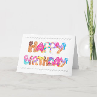 Happy Birthday Ice Cream Letters Card