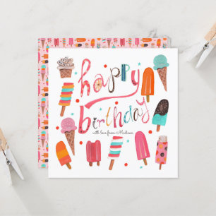 Happy Birthday   ice-cream summer   Greeting card