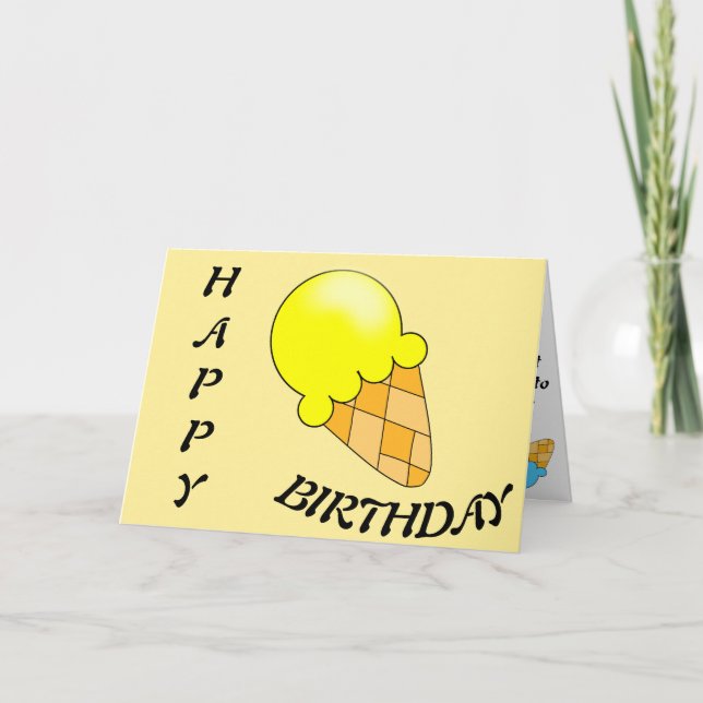 Happy Birthday Ice-Cream Sweet Message Card (Front)