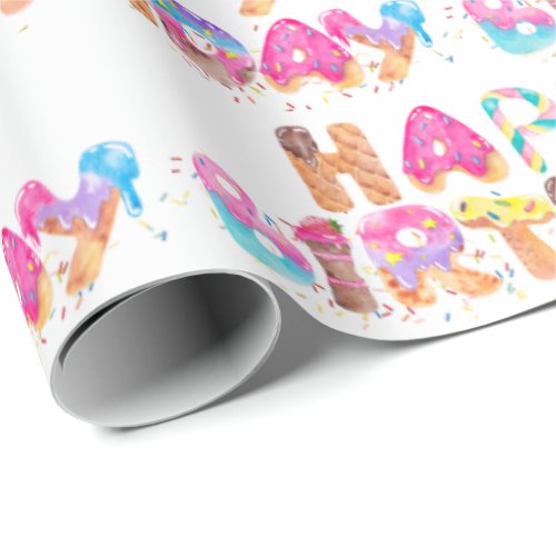 Happy Birthday Ice Cream Wrapping Paper