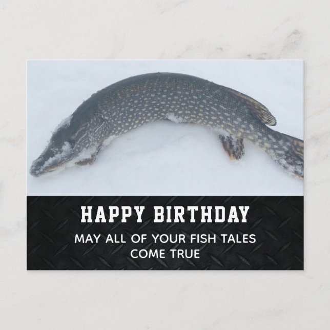 Happy Birthday Ice Fishing Postcard (Front)