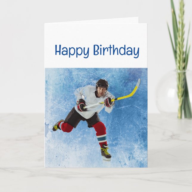 Happy Birthday Ice Hockey Sport Card (Front)