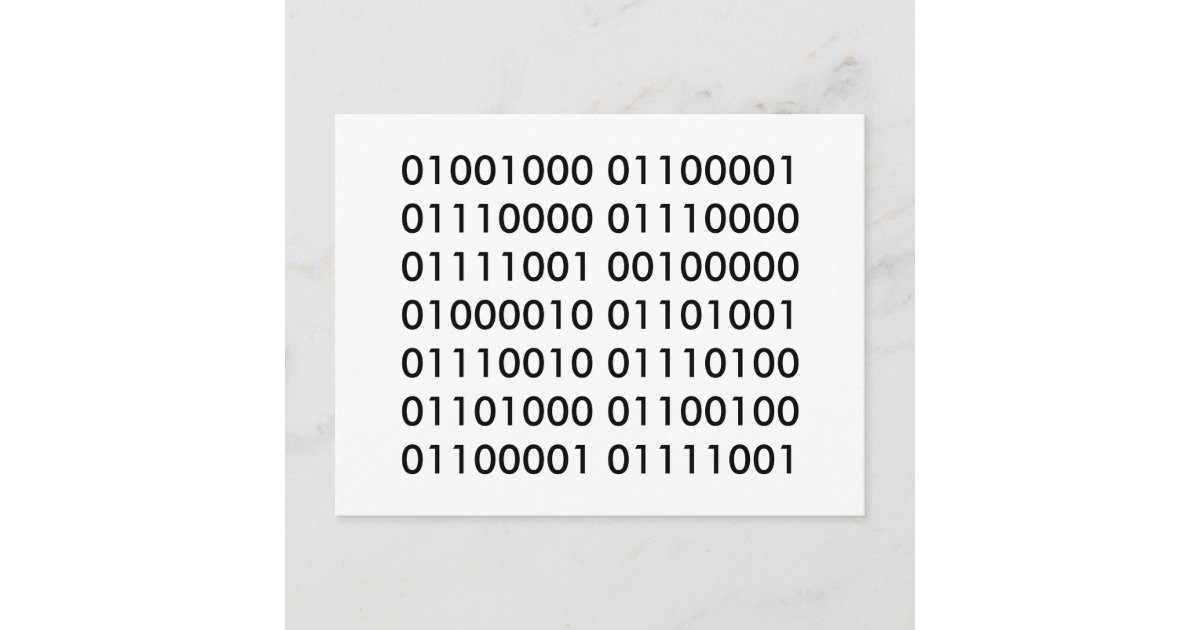 Happy Birthday in Binary Code Postcard | Zazzle